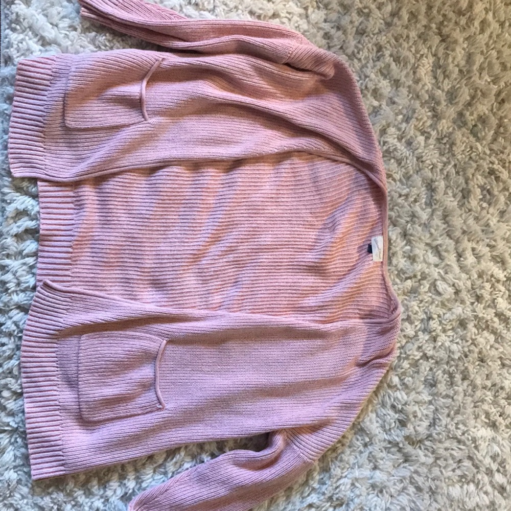 Pink Ribbed Cardigan